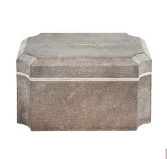 Karl Springer Lidded Box in Shagreen and Bone 1980s 'Signed'