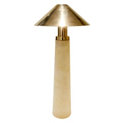 Retro Karl Springer "Lighthouse Lamp" in Sandstone and Brass, 1980s