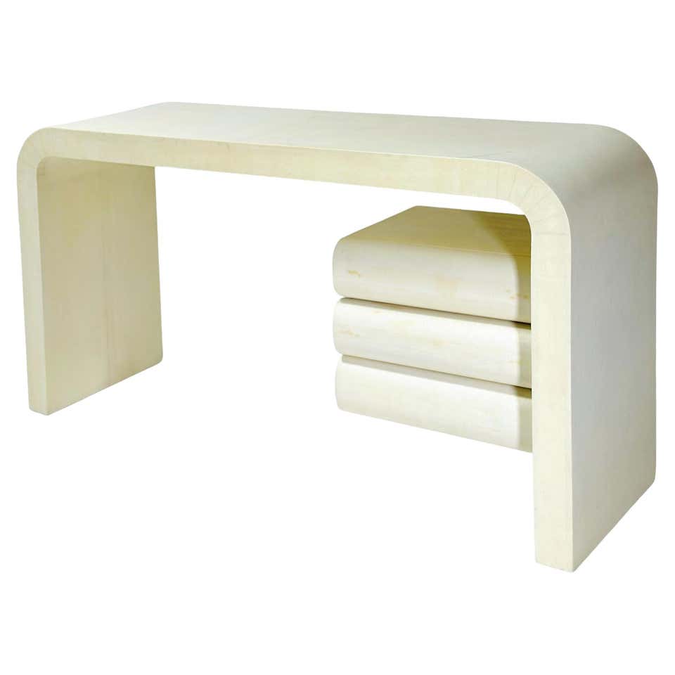 Pencil Reed Executive Desk in the Style of Karl Springer, USA 1970's ...