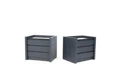 Karl Springer Lizard Skin Nightstands with Stone Tops