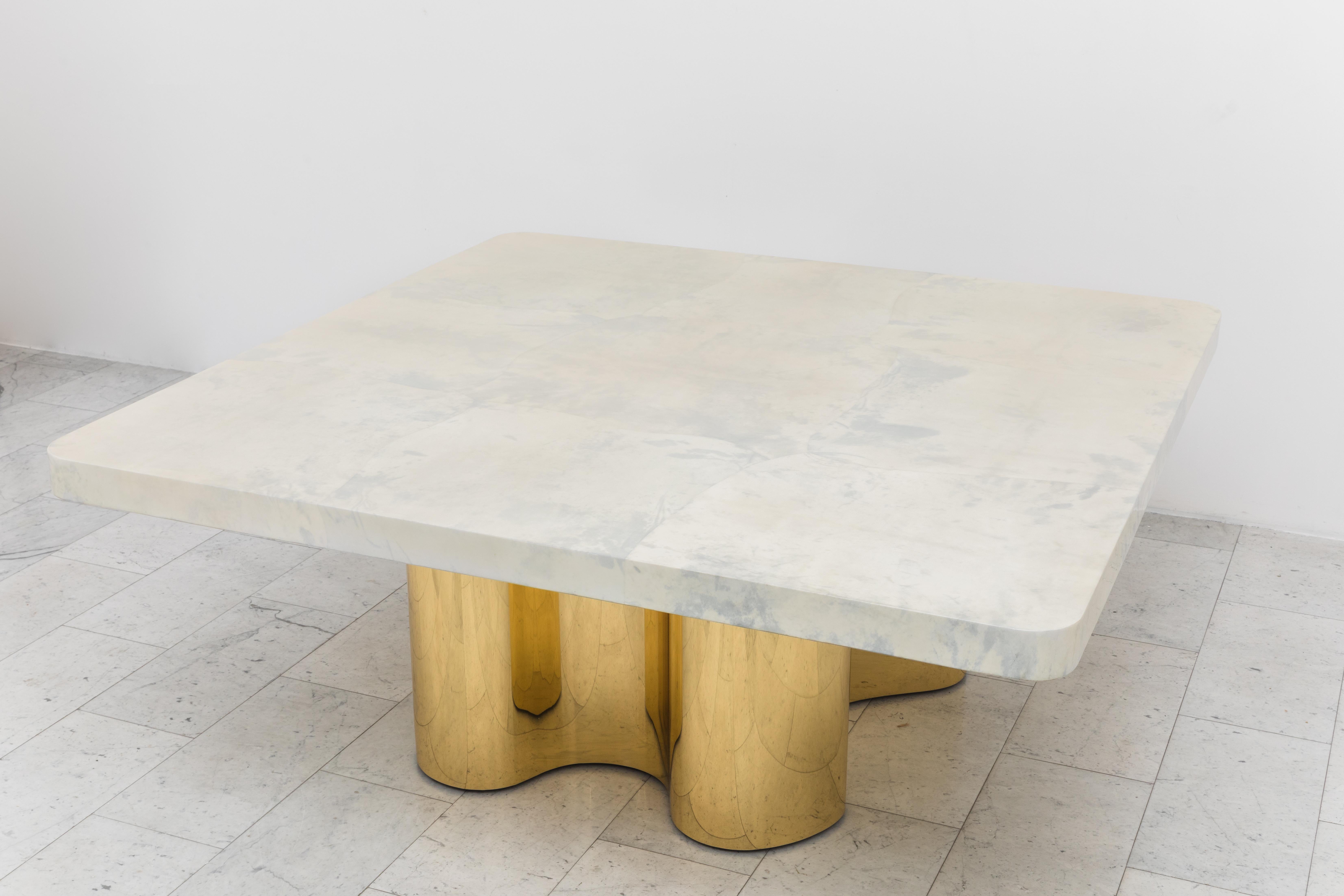 Karl Springer LTD, Freeform Dining Table with Custom Goatskin Top, USA In New Condition For Sale In New York, NY