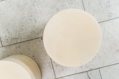 Karl Springer Ltd, Lacquered Column Goatskin Column Side Tables, USA