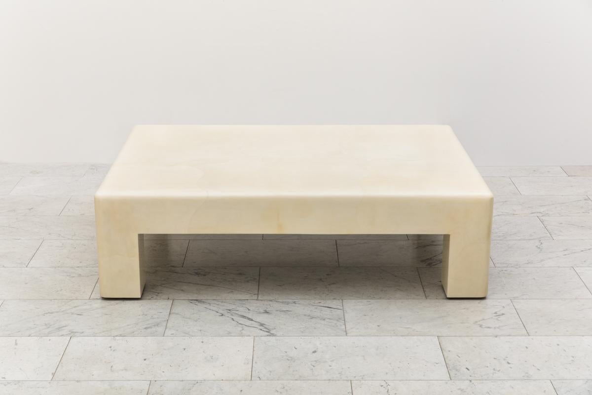 American Karl Springer LTD, Lacquered Goatskin Low Table, USA For Sale
