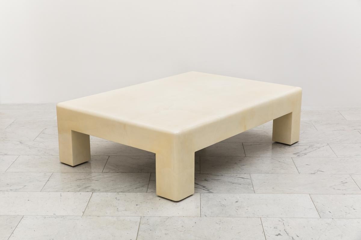 Karl Springer LTD, Lacquered Goatskin Low Table, USA In New Condition For Sale In New York, NY