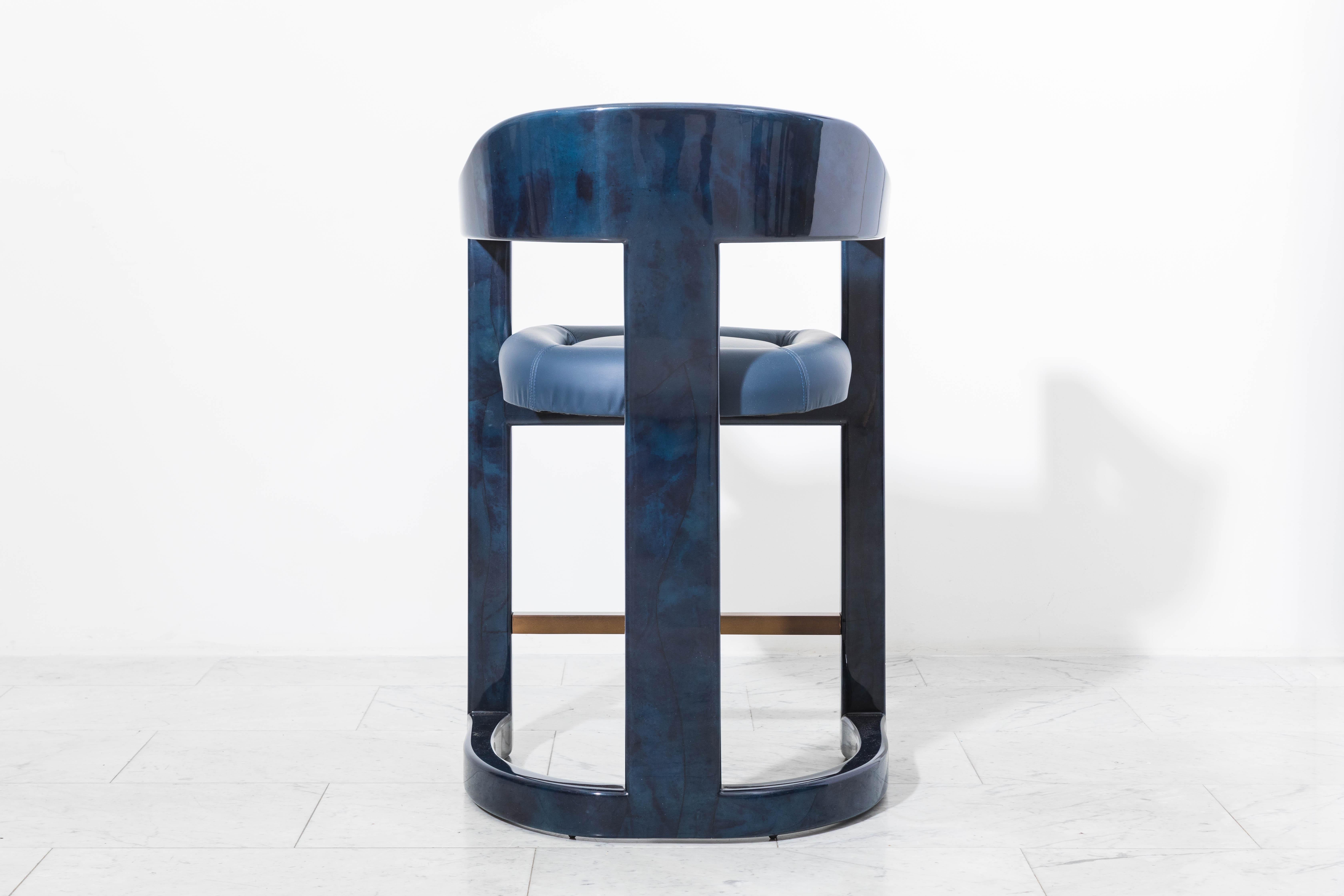 Lacquered Karl Springer LTD, Onassis Barstools, USA For Sale