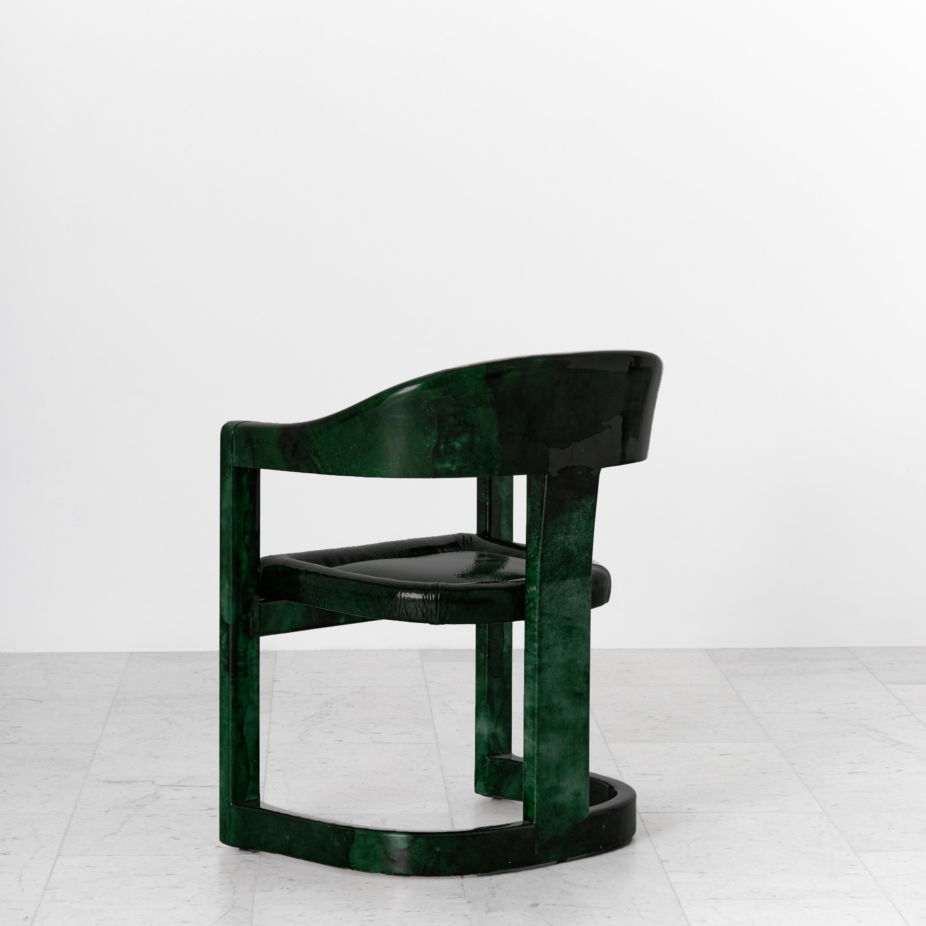 Lacquered Karl Springer LTD, Onassis Chair, USA For Sale