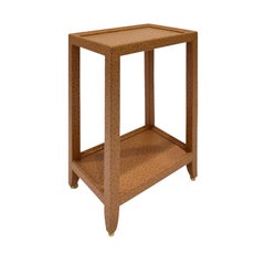 Karl Springer LTD "Telephone Table" in Embossed Ostrich Leather, circa 2001