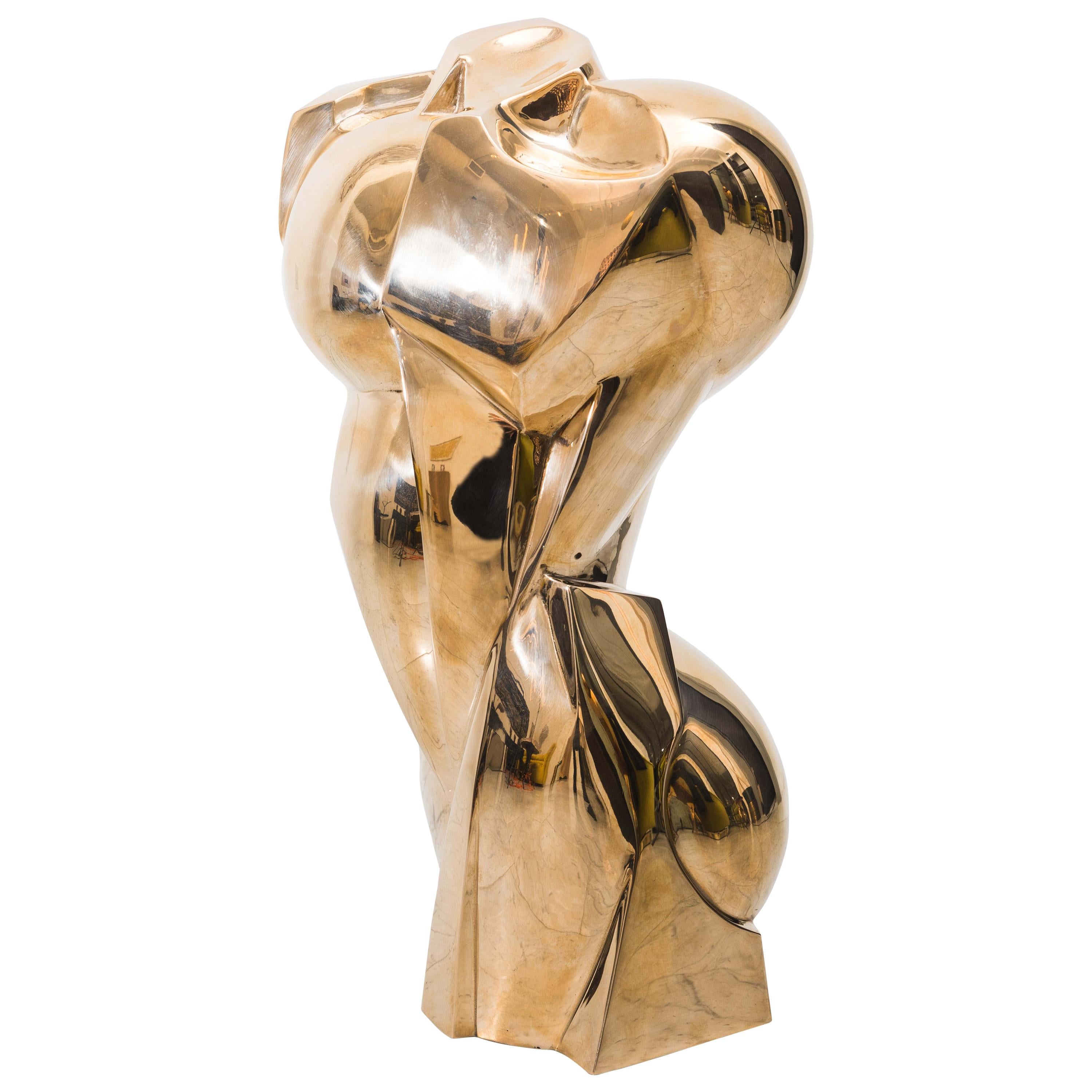 Karl Springer LTD, Torso Sculpture in Polished Bronze, USA For Sale