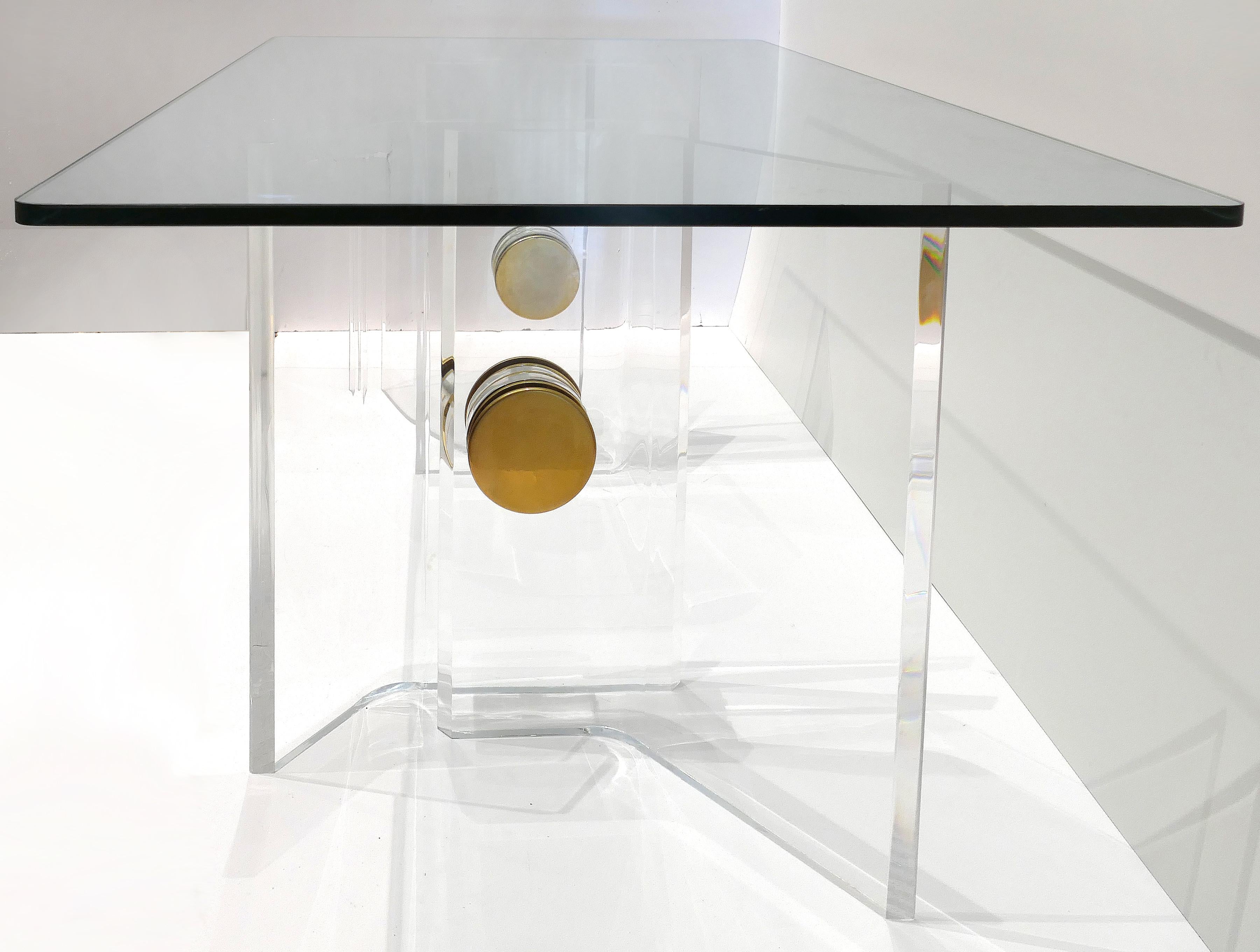 glass and brass desk