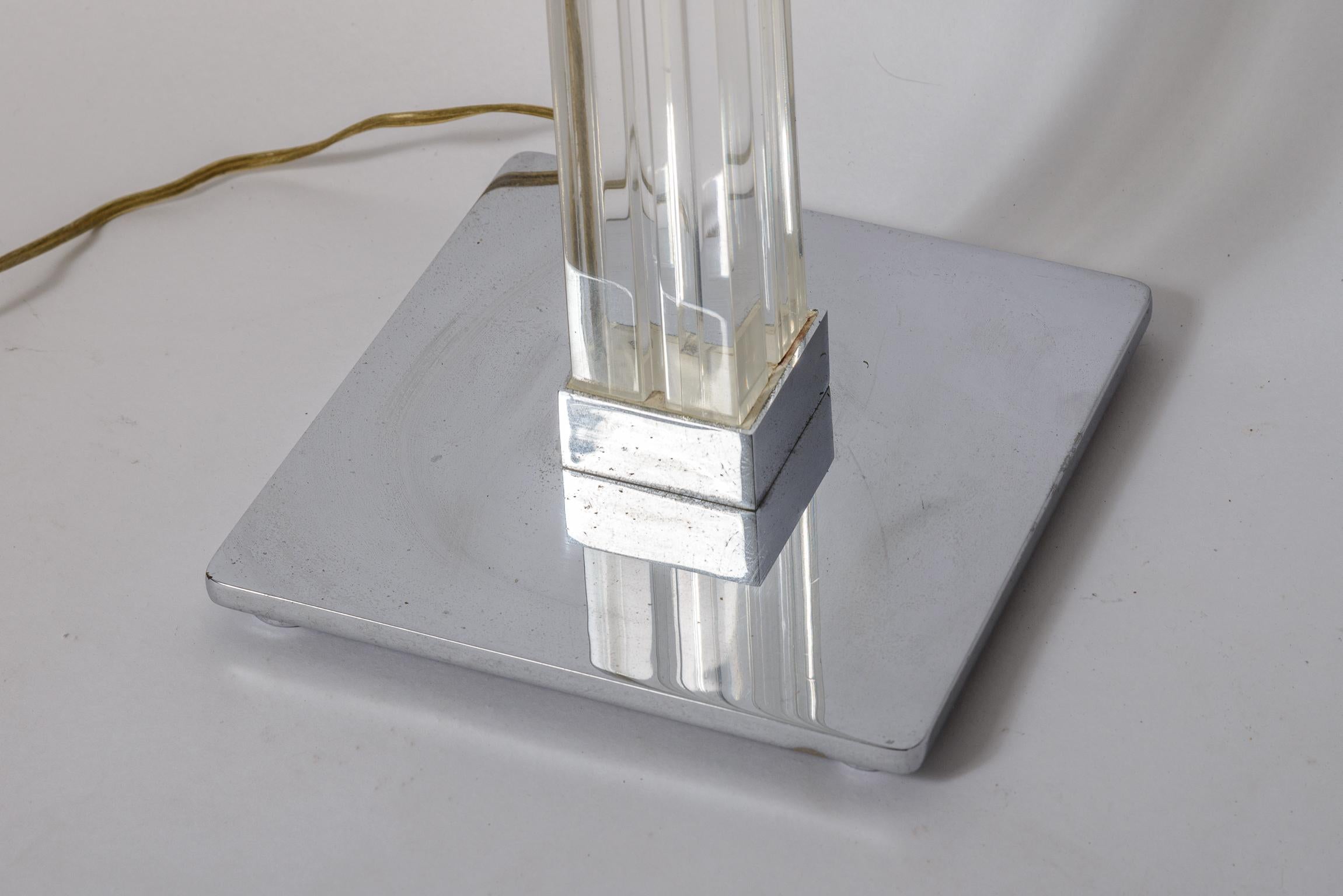 Fin du 20e siècle Karl Springer Lampadaires en lucite et acier en vente