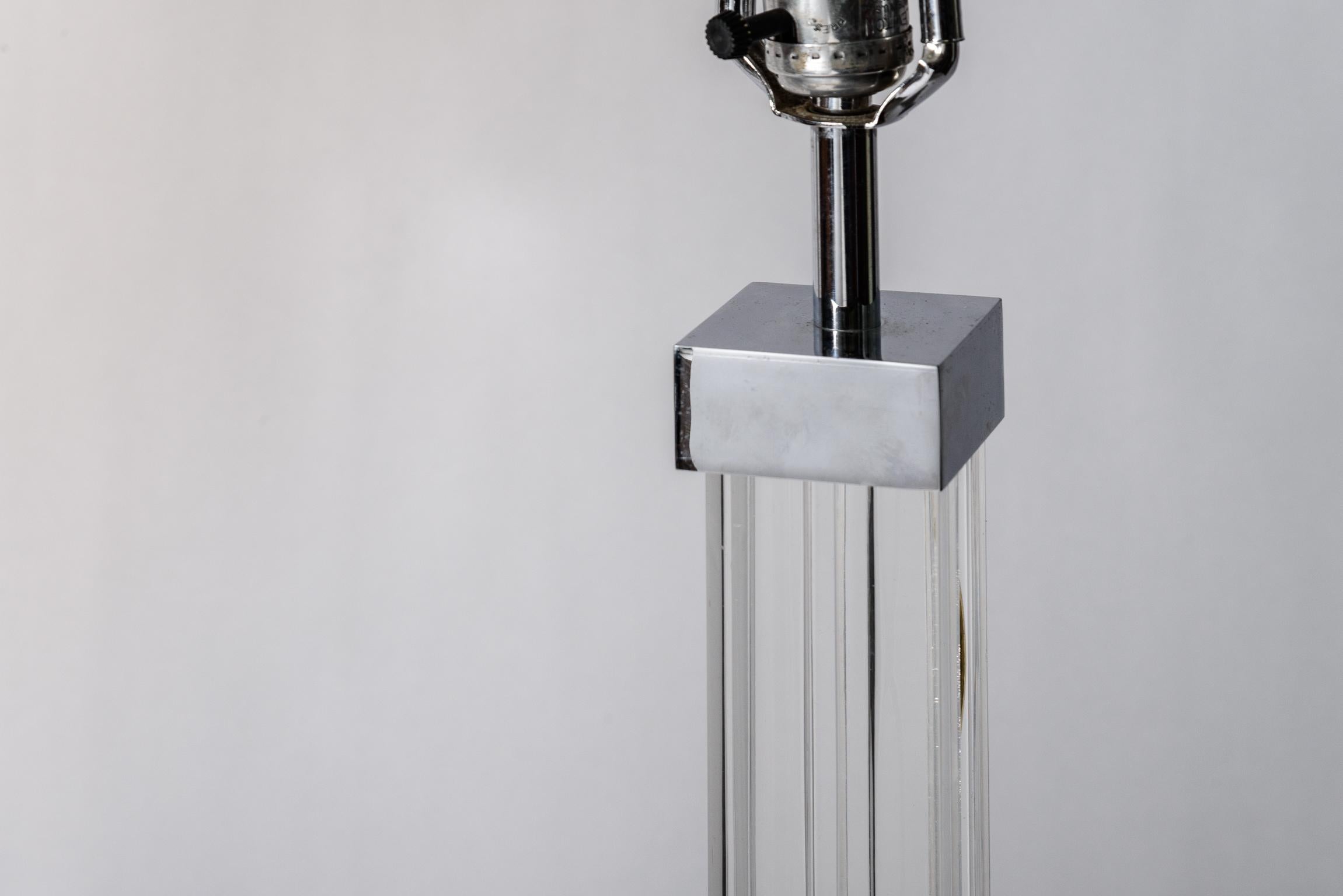 Karl Springer Lampadaires en lucite et acier en vente 2