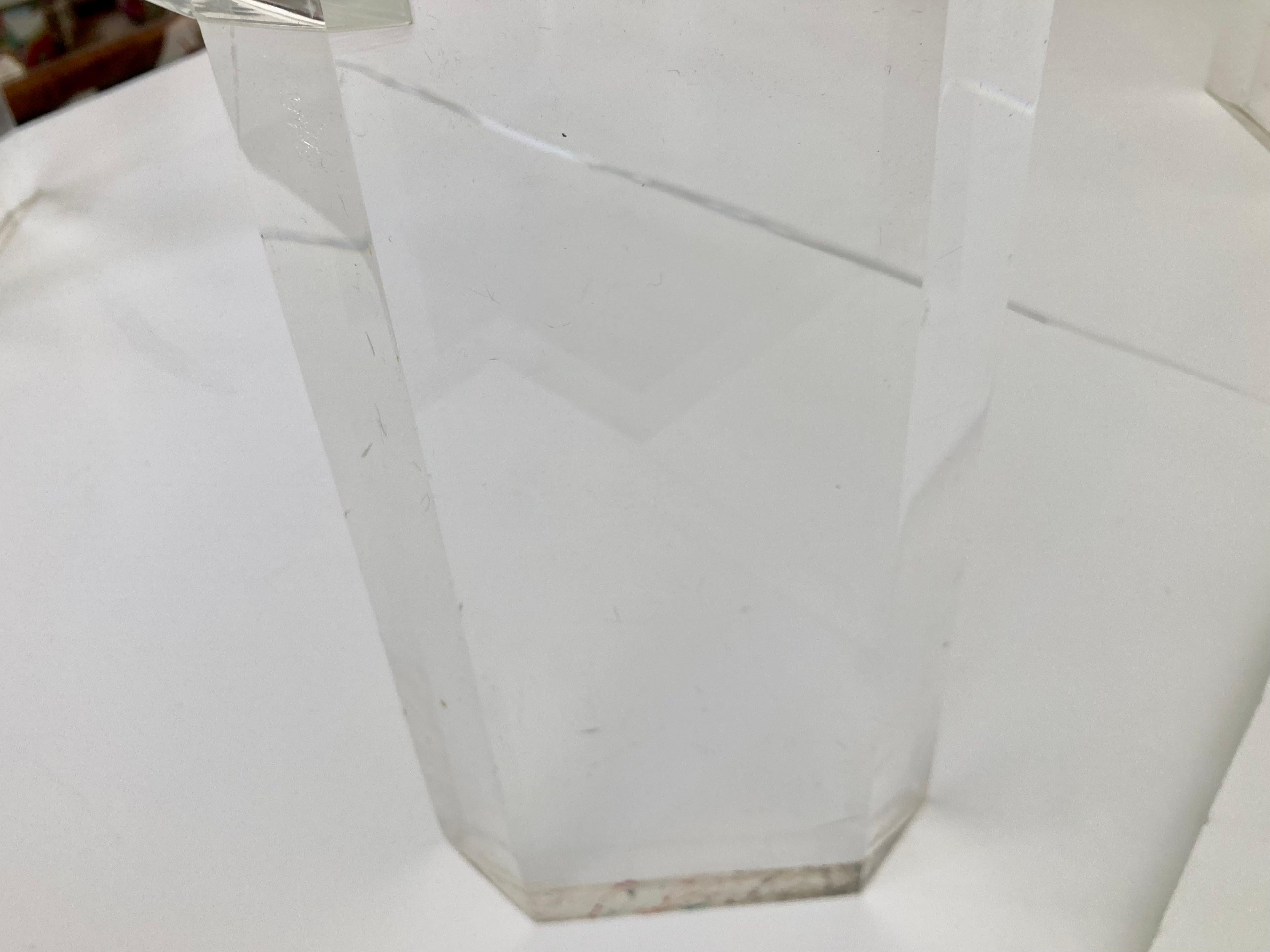 Karl Springer Lucite Coffee Table With Angle Corners im Angebot 9