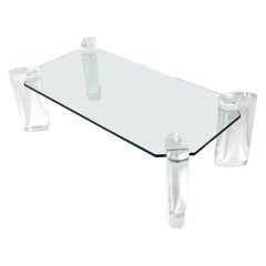 Karl Springer Lucite Leg Table Karl Springer Lucite Leg Table