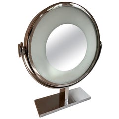 Vintage Karl Springer Magnified Vanity Mirror with Light