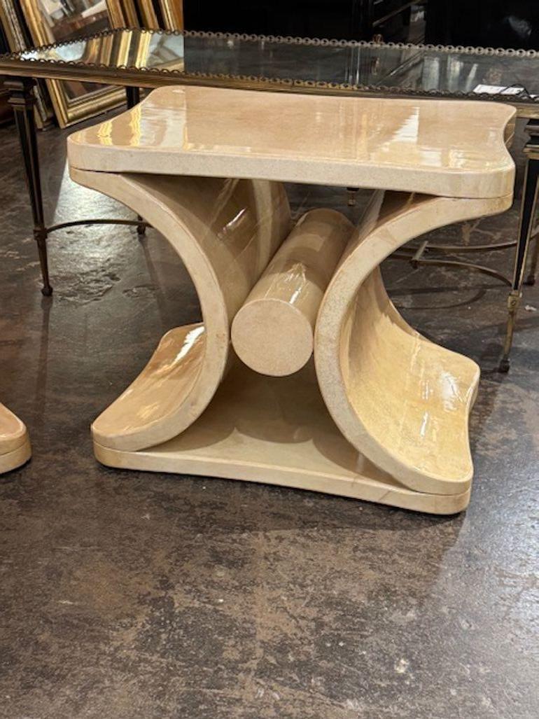 Tables d'appoint style Karl Springer Bon état - En vente à Dallas, TX
