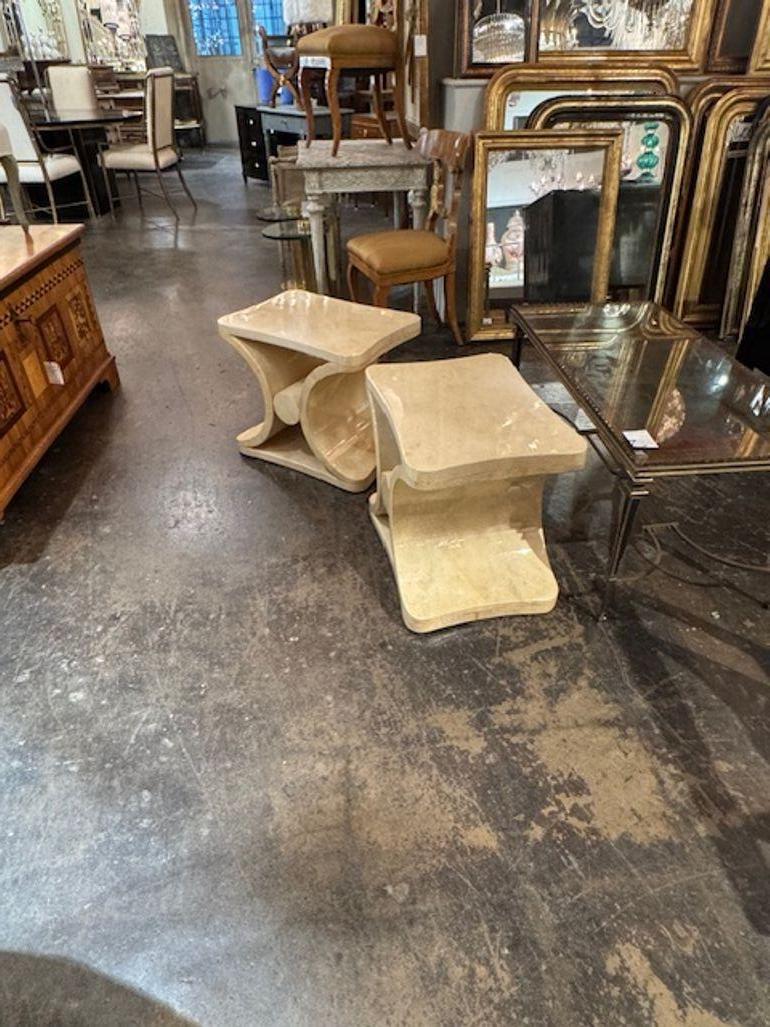 Tables d'appoint style Karl Springer en vente 3