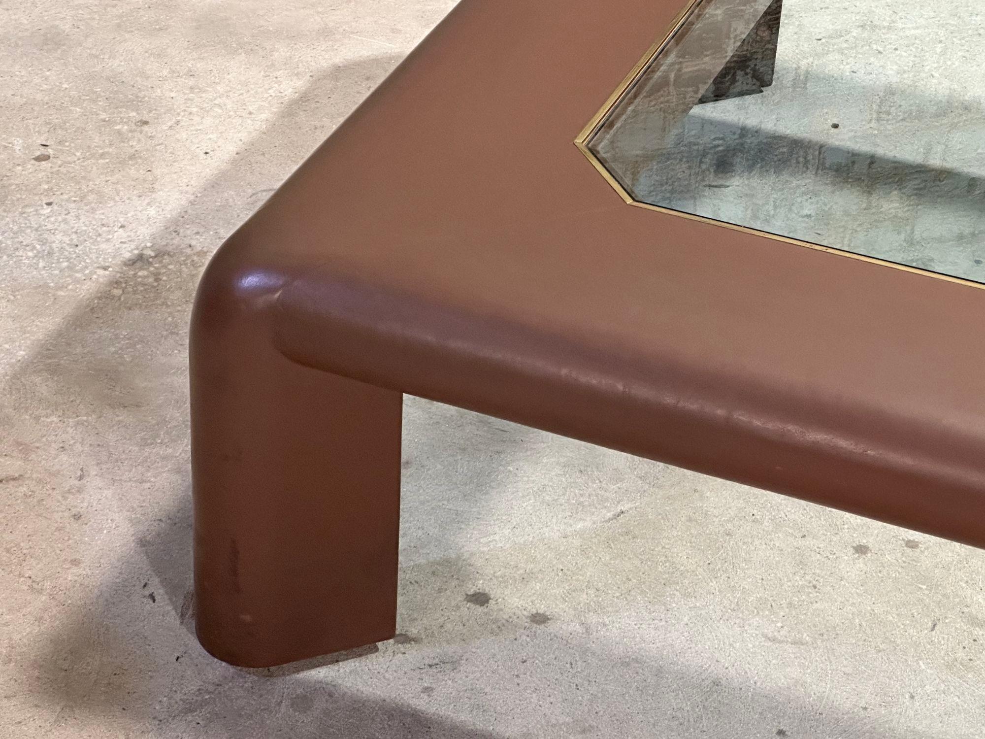 Fin du 20e siècle Table basse en cuir Mark II de Karl Springer, 1974 en vente