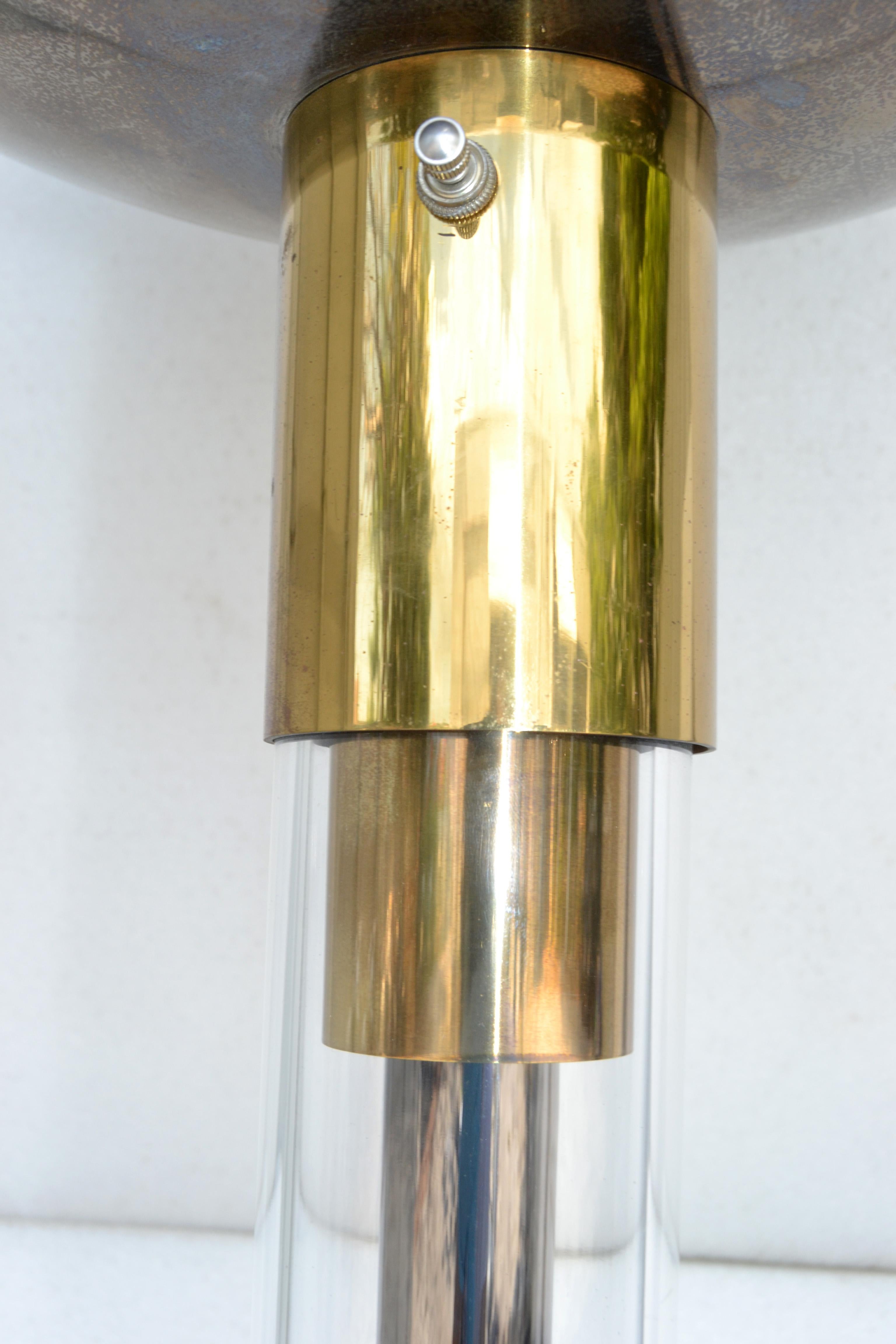 Karl Springer Mid-Century Modern Brass, Gunmetal & Lucite Floor Lamp America  For Sale 5