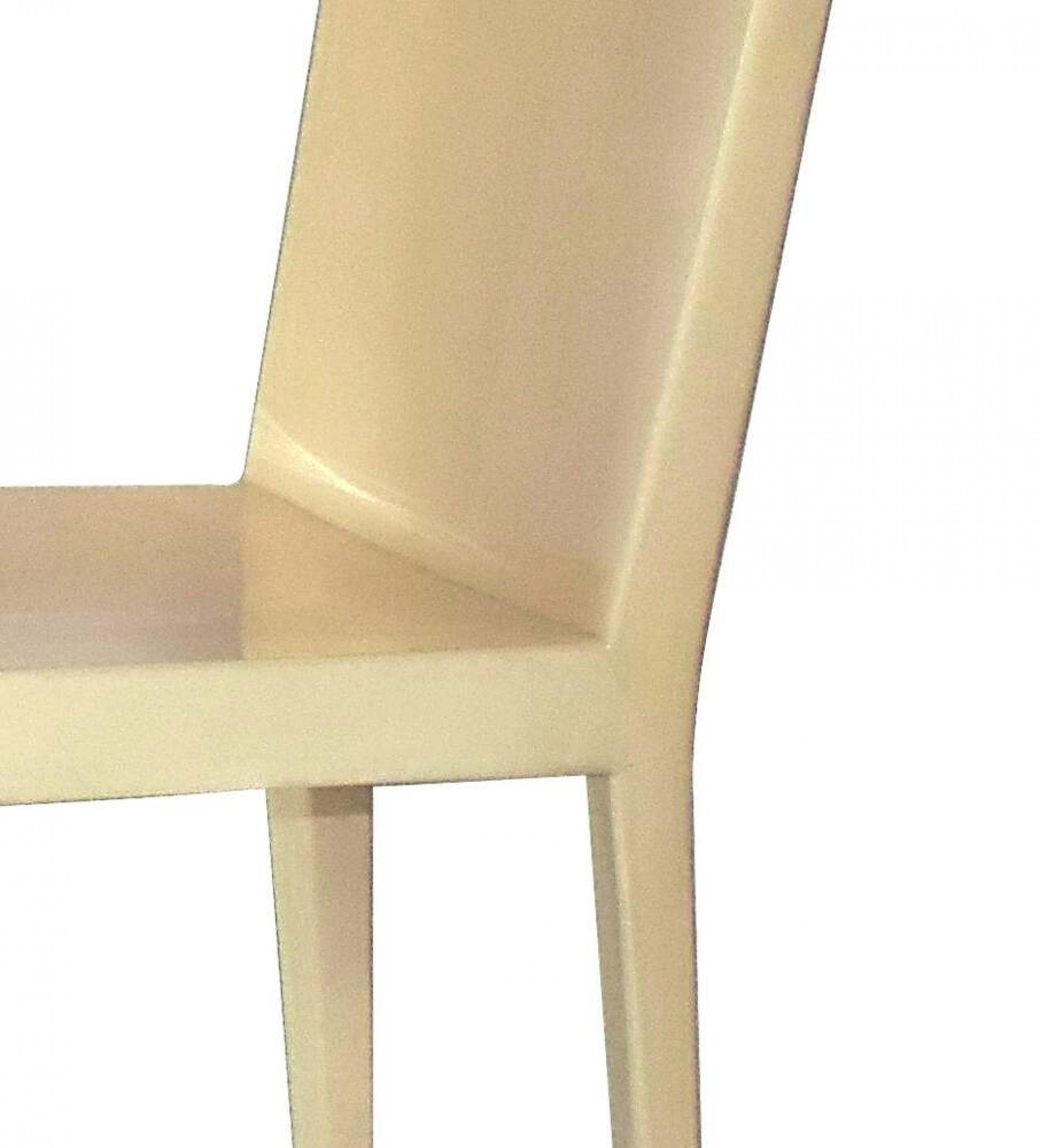 Unknown Karl Springer Mid-Century Modern Lacquered Beige Parchment Side / Dining Chairs For Sale