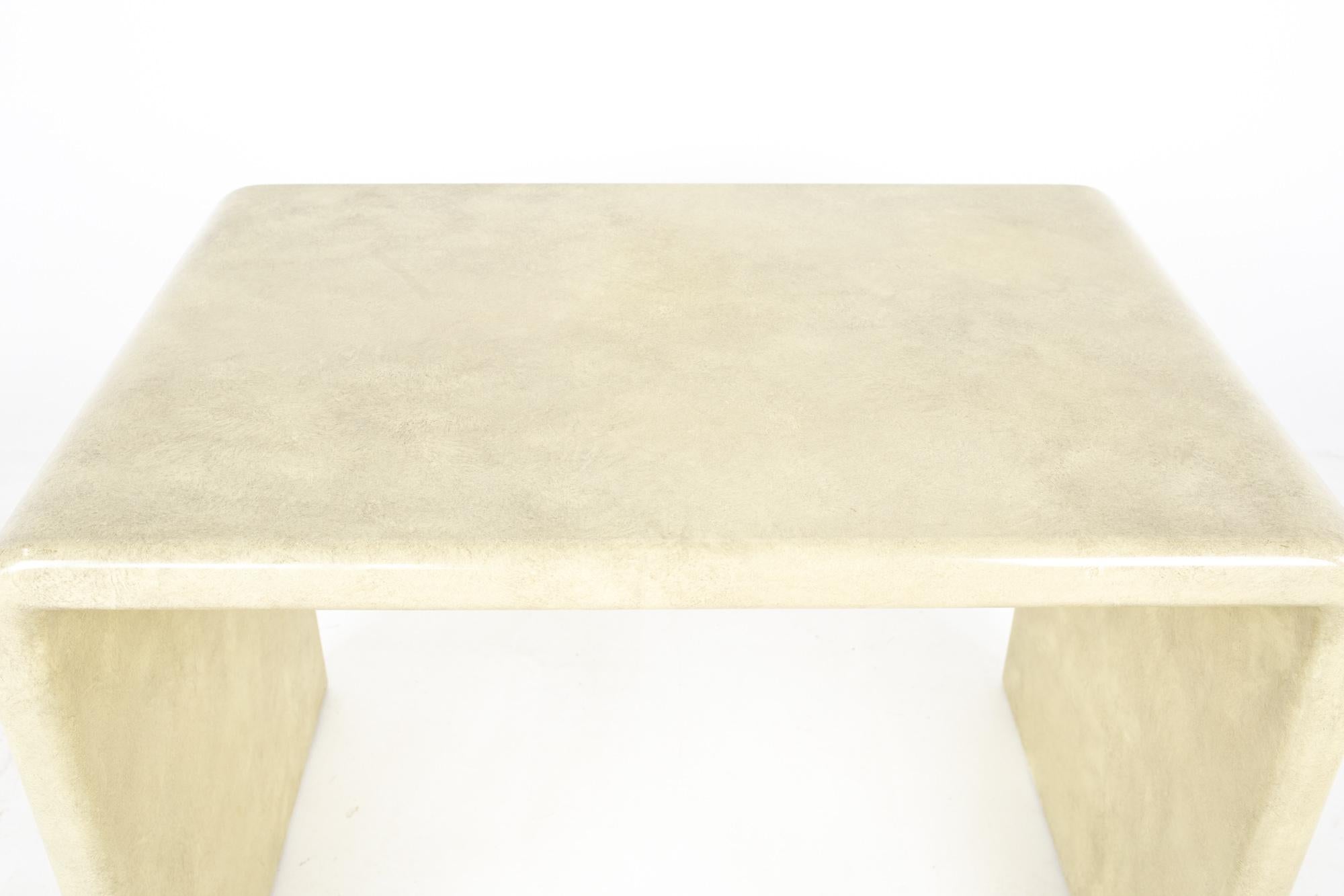 Mid-Century Modern Karl Springer Mid Century Lacquered Goat Skin Side End Table For Sale