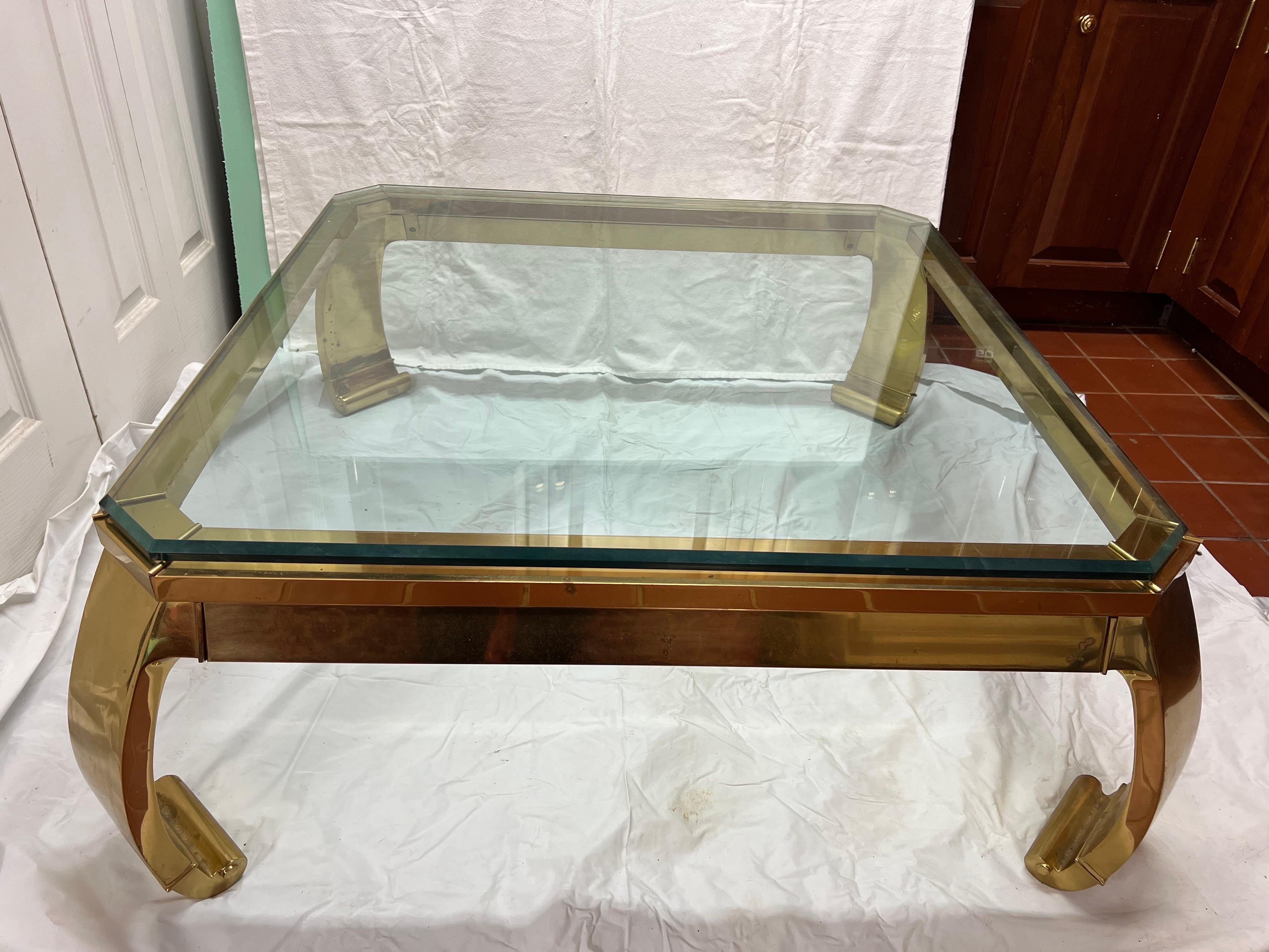 Mastercraft Solid Brass Ming Waterfall Coffee Table 14