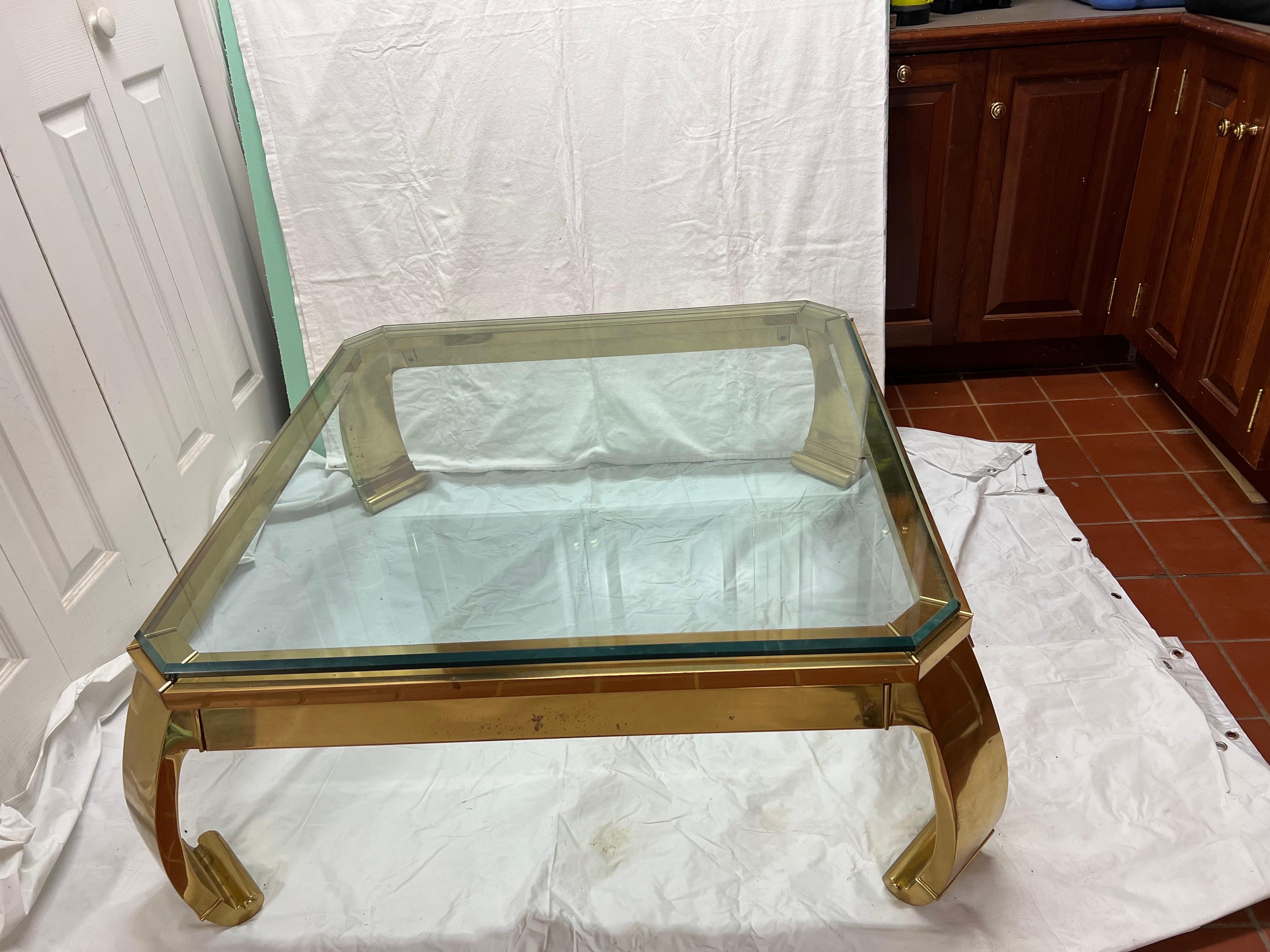 Mastercraft Solid Brass Ming Waterfall Coffee Table 1