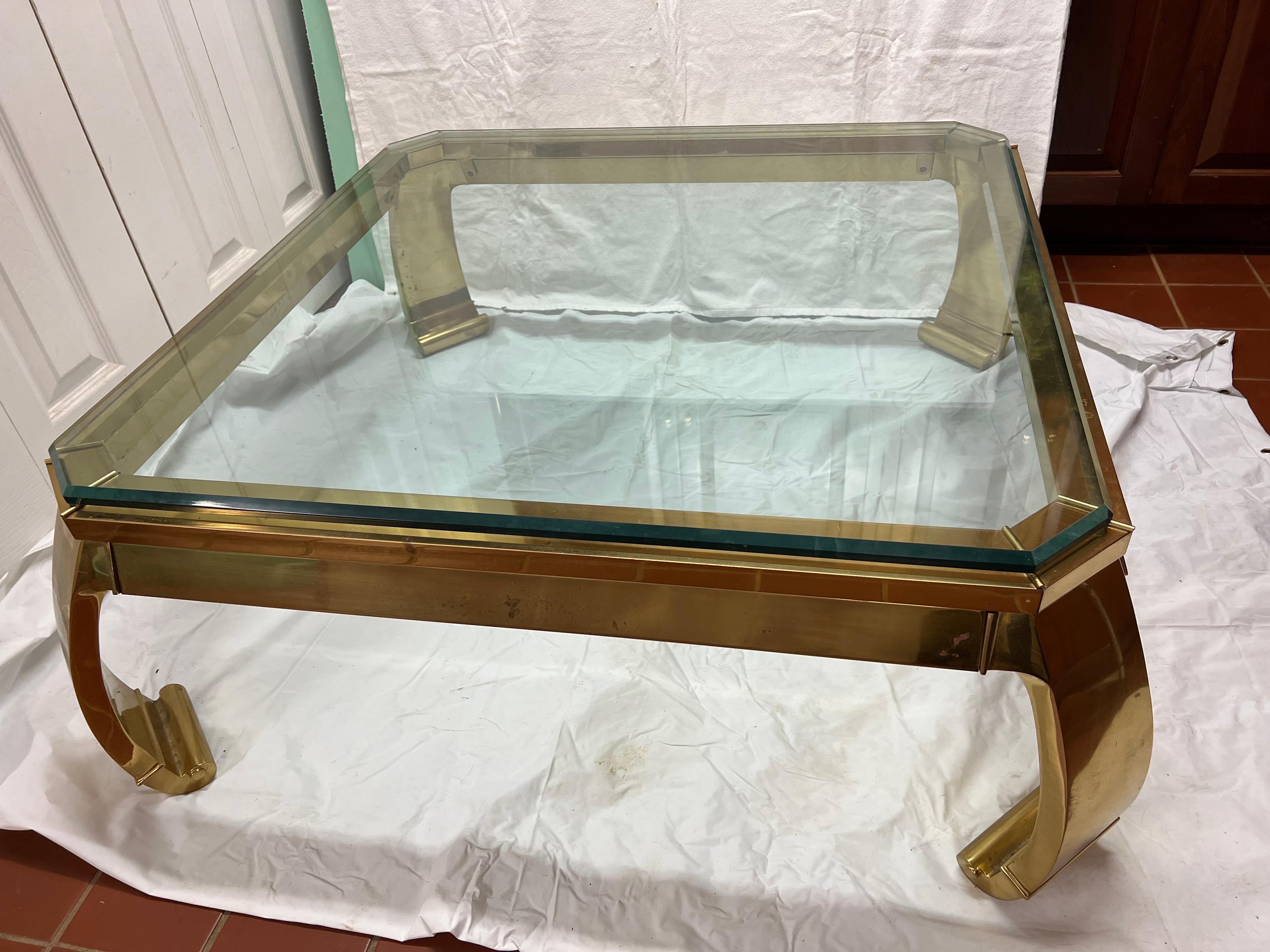 Mastercraft Solid Brass Ming Waterfall Coffee Table 2