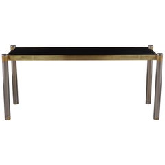 Karl Springer Modern Brass and Chrome Console Table