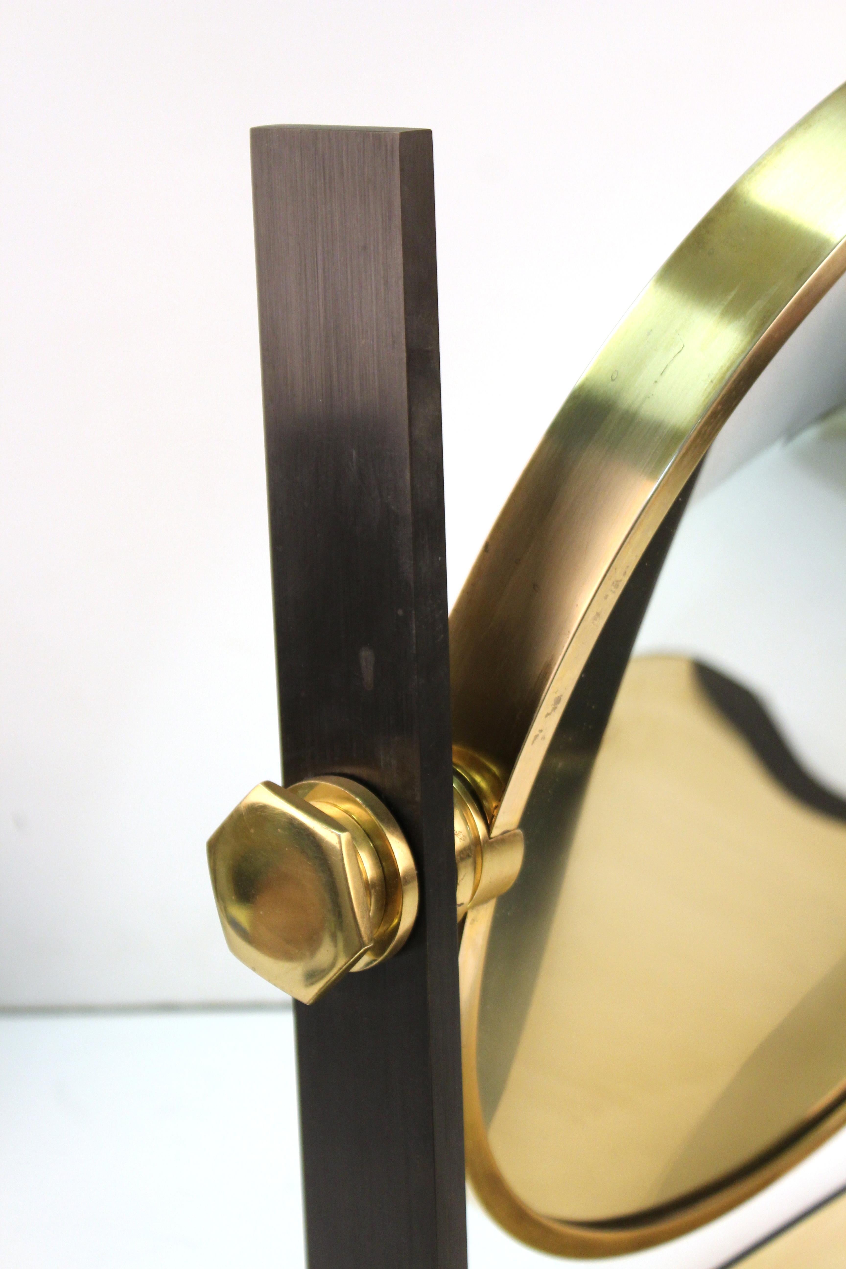 Brass Karl Springer Modern Vanity or Table Mirror