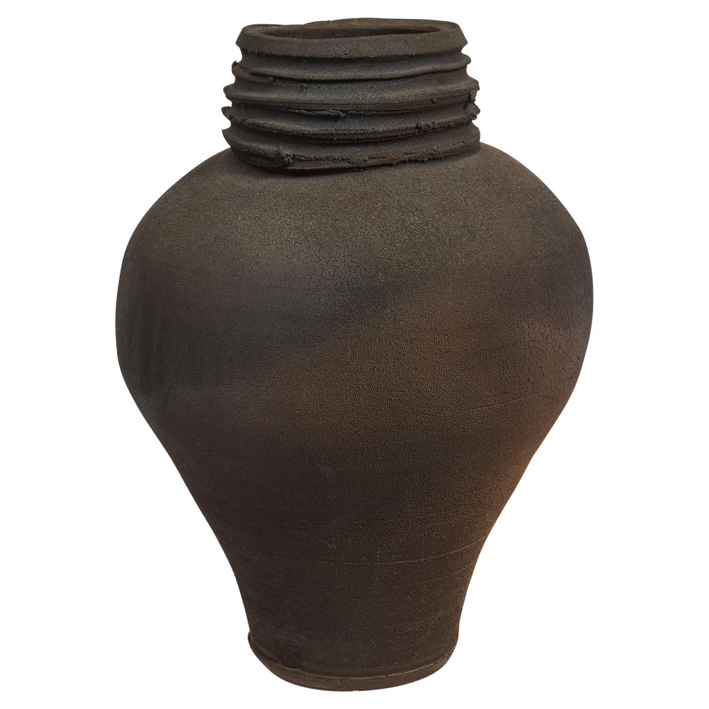 Karl Springer Monumental Artisan Ceramic Urn 1981 'Signed'