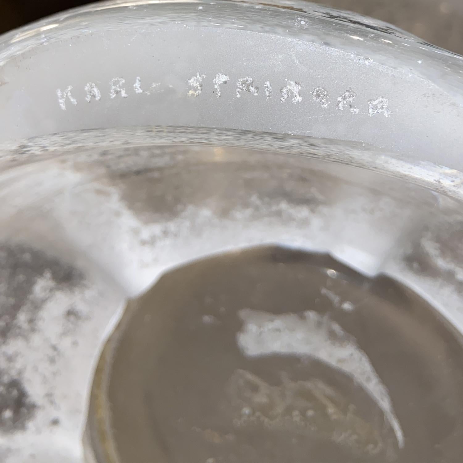 Murano Glass Karl Springer Monumental Hand-Blown Scavo Glass Urn 1980s 'Signed'