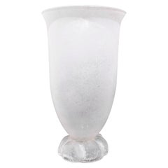 Karl Springer Monumental Hand-Blown Scavo Glass Urn 1980s 'Signed'