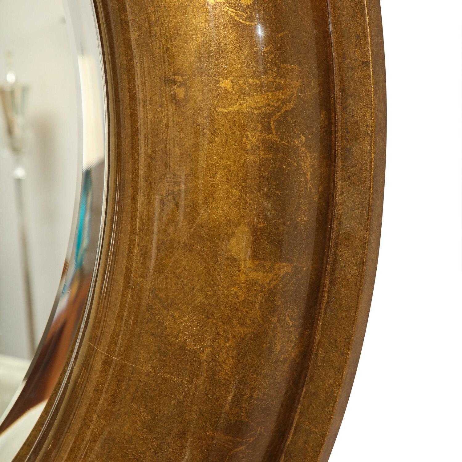 American Karl Springer Monumental Lacquered Gold Leaf Mirror, 1980s