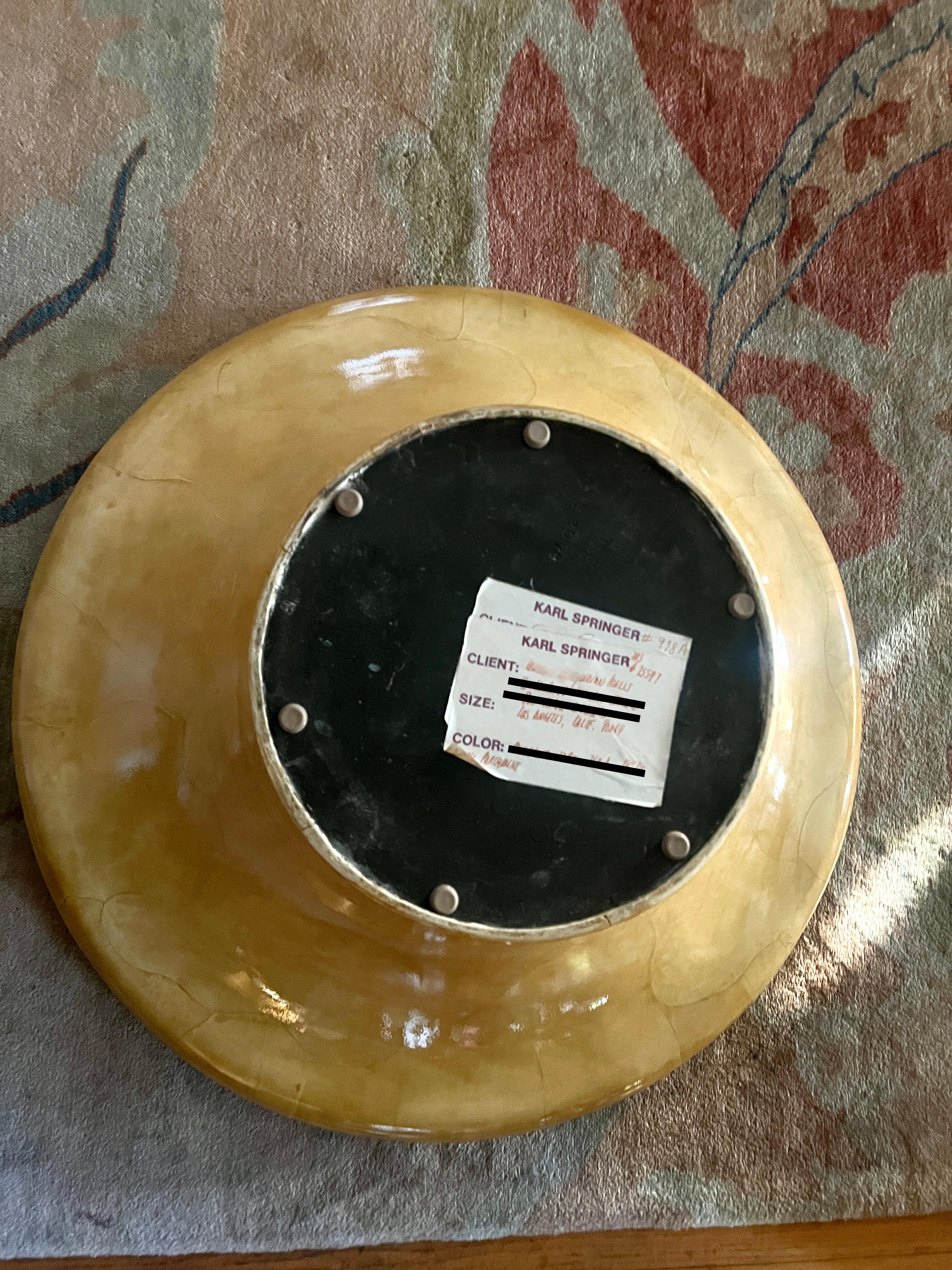 Karl Springer Mushroom Cocktail Coffee Table in Lacquered Goatskin Parchment For Sale 11