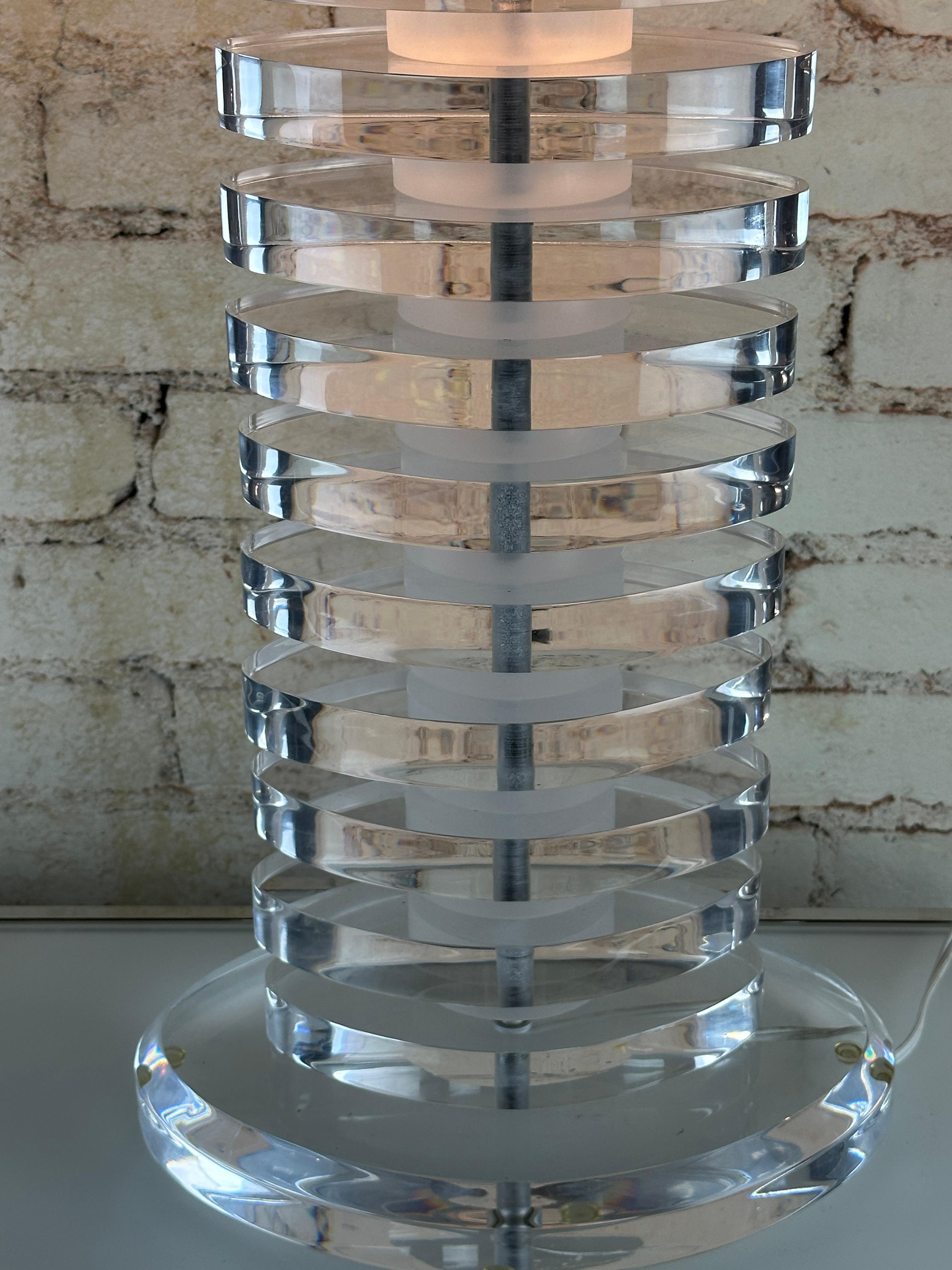 Modern Karl Springer Oval Lucite Lamp