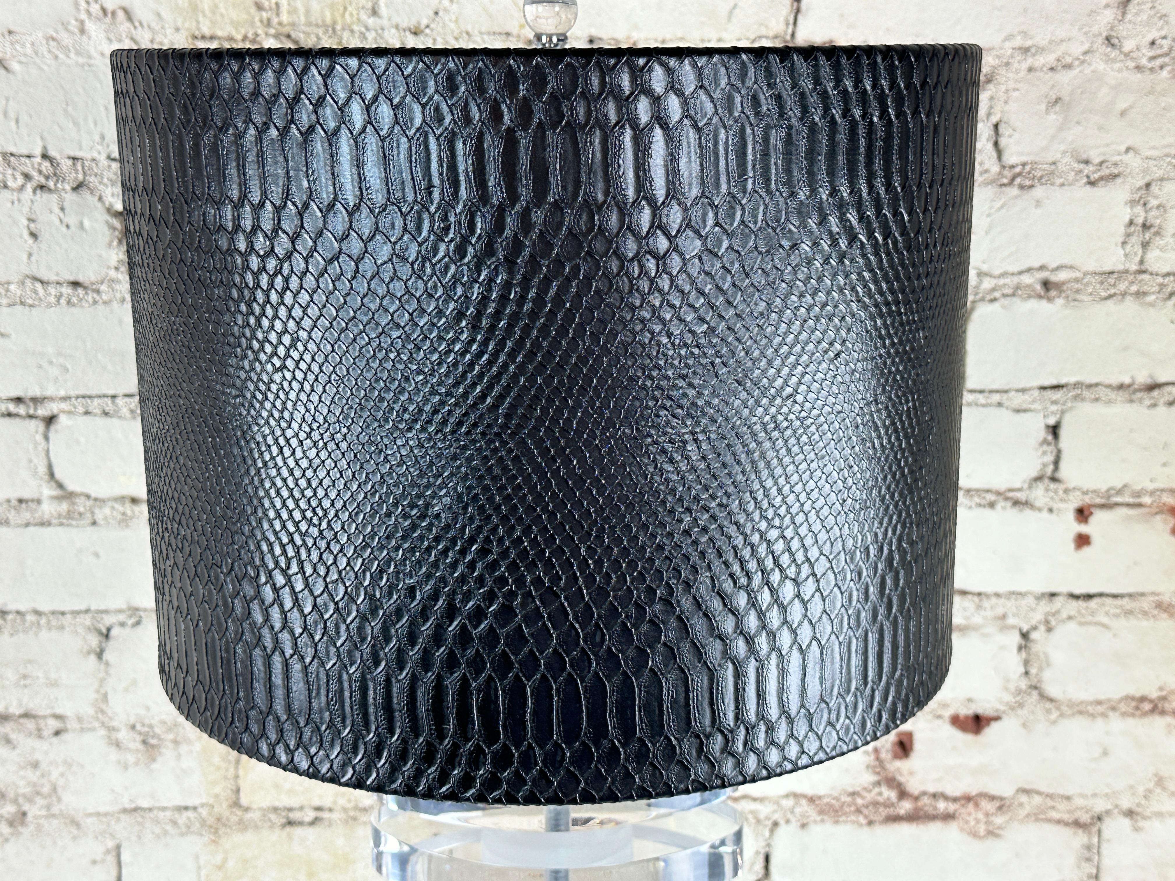 Late 20th Century Karl Springer Oval Lucite Lamp