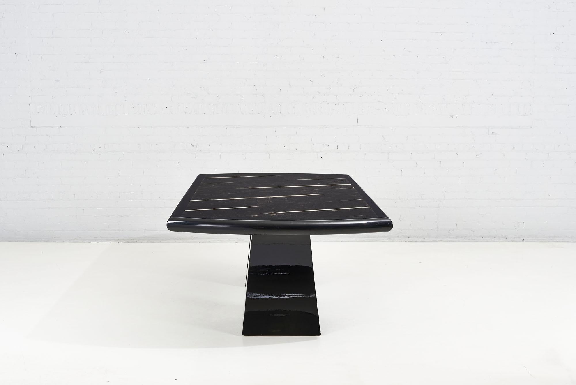 American Karl Springer Pagoda Lacquered Dining Table, 1980 For Sale