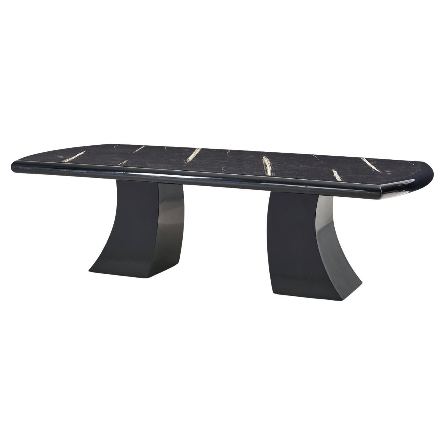 Karl Springer Pagoda Lacquered Dining Table, 1980