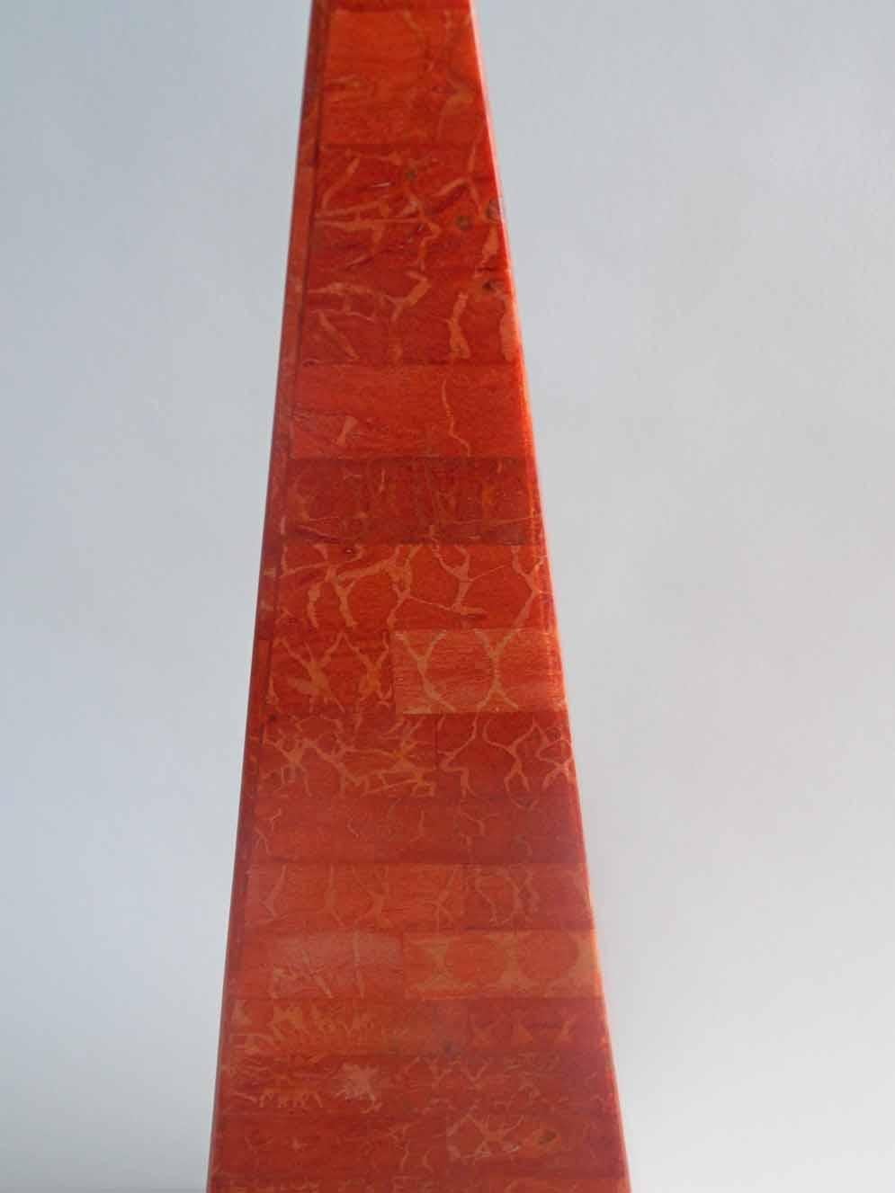 Late 20th Century Karl Springer Painted Goatskin Obelisk