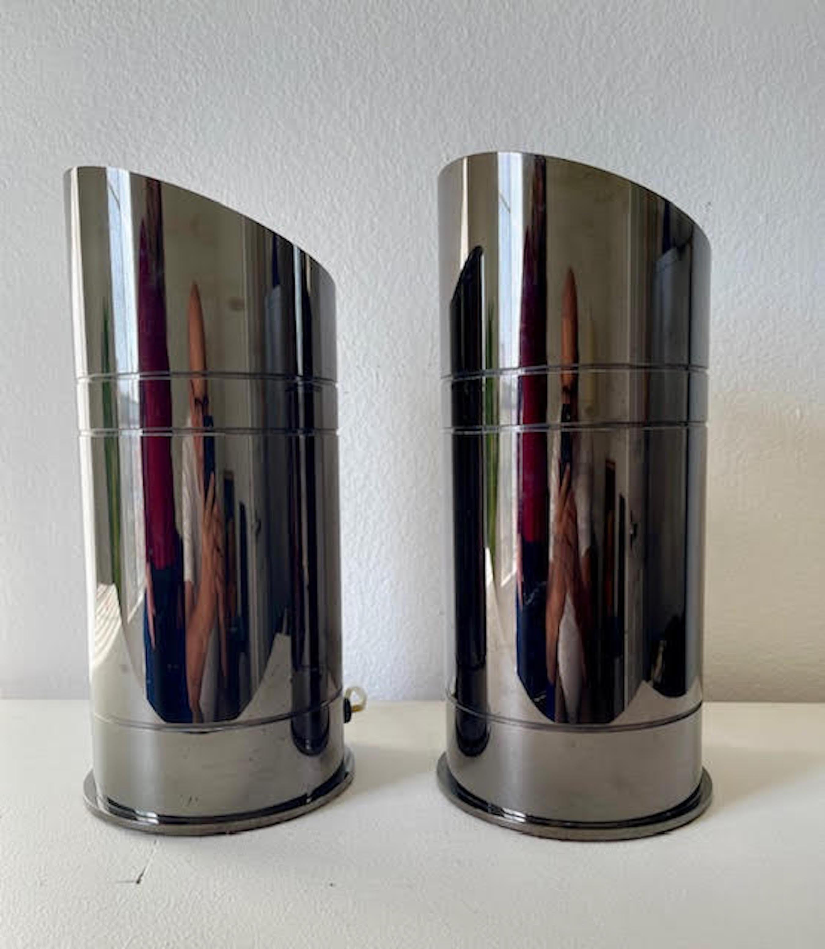Karl Springer Pair of Bullet Lights In Excellent Condition For Sale In Los Angeles, CA