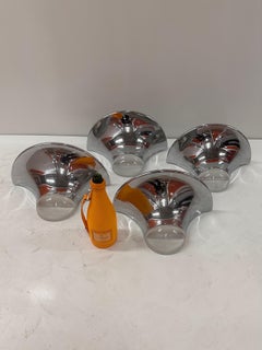 Karl Springer Pair of Chrome and lucite Sconces circa 1975, 2 pairs available