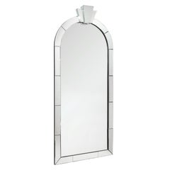 Karl Springer Pair of "Dome Top Art Deco Mirrors" with Up Lights, 1980s