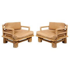 Karl Springer Pair of Exceptional "Dowelwood Armchairs" 1980s