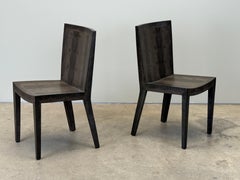Karl Springer Pair of "J.M.F. Chairs" in Embossed Lizard 1985 (Signed & Dated)