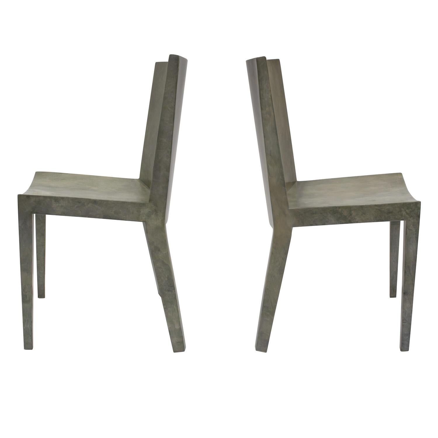 Moderno Karl Springer Coppia di sedie 