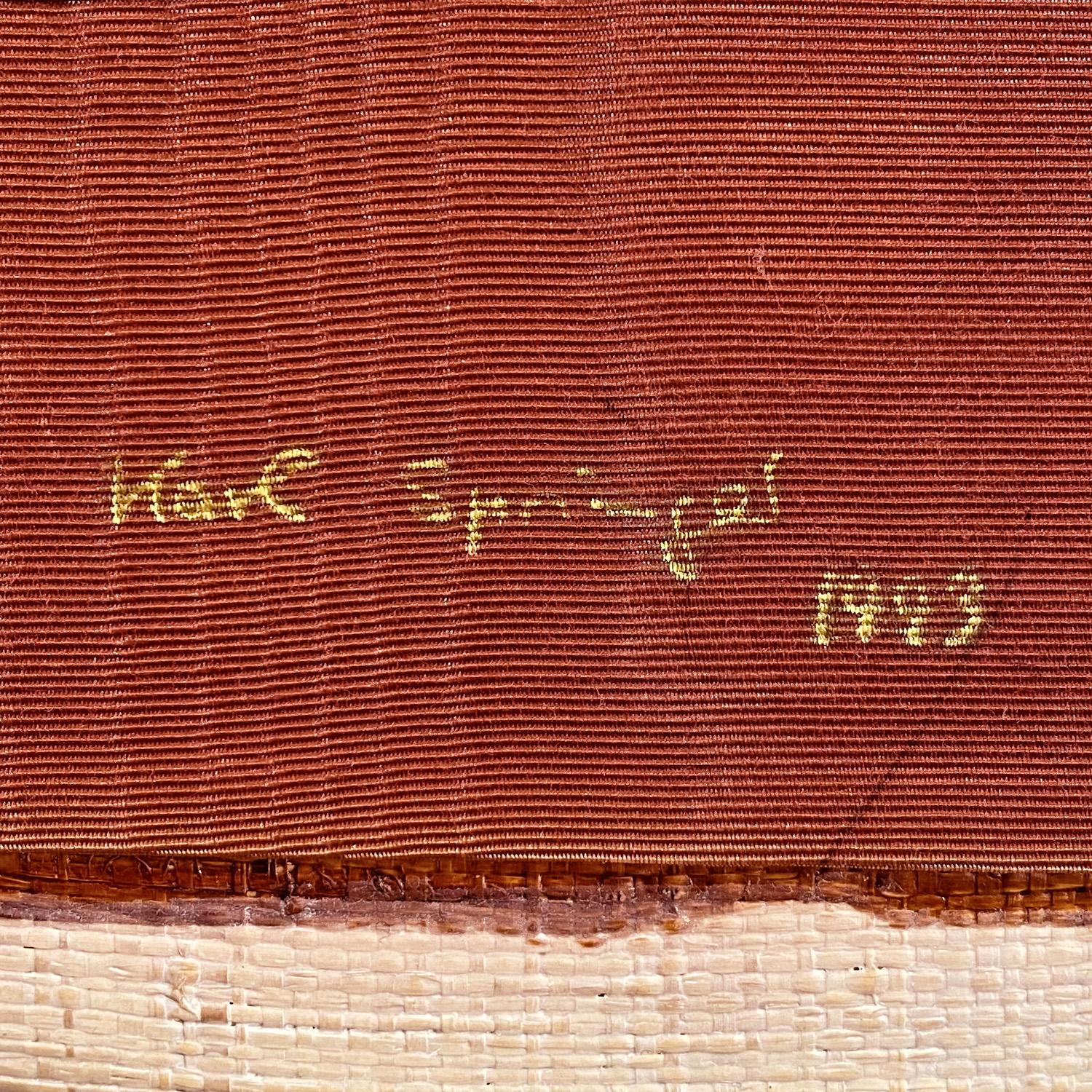 Karl Springer, Paar „JMF-Stühle“ in lackiertem Raffia, 1993, signiert im Zustand „Hervorragend“ im Angebot in New York, NY