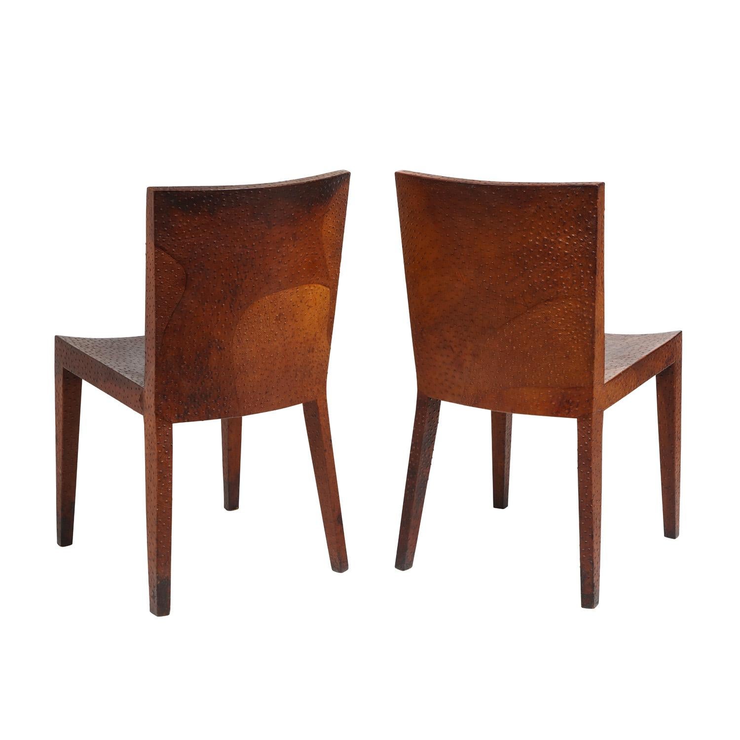 ostrich leather chairs
