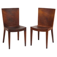 Karl Springer Pair of Jmf Chairs in Ostrich Skin, 1982, 'Signed'