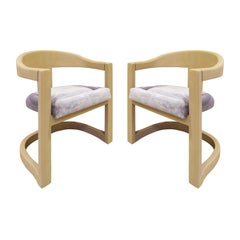 Karl Springer Pair of Onassis Chairs in Embossed Lizard 1994 ‘Signed’