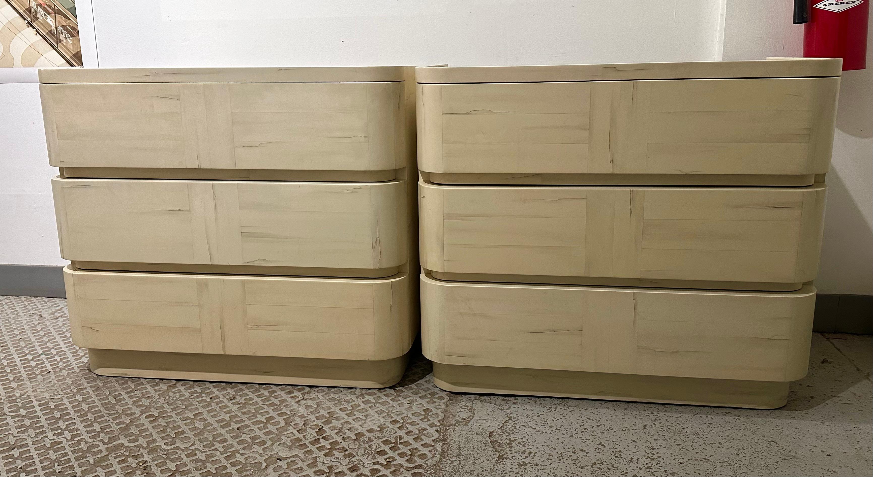 Karl Springer Pair of Petite Hand-Lacquered Chest of Drawers For Sale 4